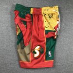 NBA Seattle Supersonics Just don shorts Rouge jaune